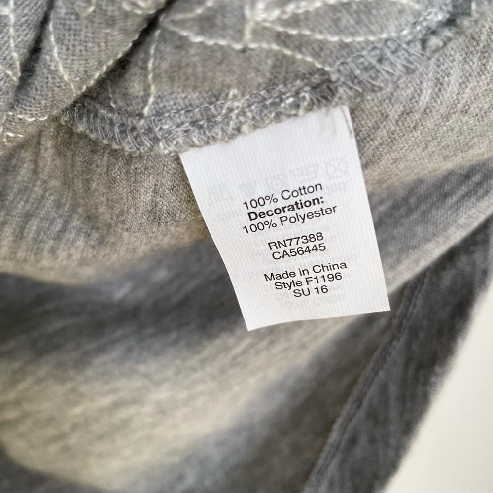 J. Crew | Floral Crochet Overlay Gray Tank Top - Picture 6 of 6
